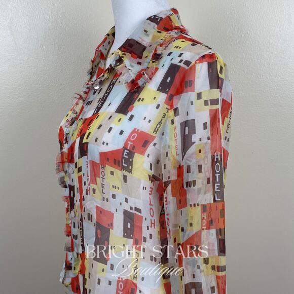 Rare Vintage Designer Hotel Silk Blouse ASO Phoebe Buffay Friends Anya Buffy ALT - Picture 9 of 14
